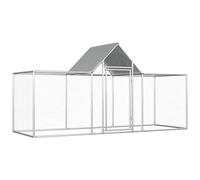 Iiaky Gallinero de Acero galvanizado 3x1x1,5 m Casetas para Gatos Exterior Gallineros para Exterior