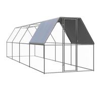 Iiaky Jaula gallinero de Exterior de Acero galvanizado 2x8x2 m Jaulas para Gallinas Jaulas para Pajaros