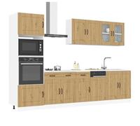 Iiaky Juego de Muebles de Cocina 7 Piezas Madera Mueble de Cocina Cocina Completa Muebles De Cocina por Modulos-Roble Artisan-7 pzas