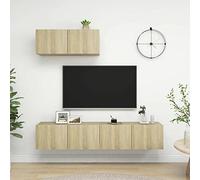 Iiaky Juego de Muebles de salón 2 Piezas Mueble Comedor Muebles TV Mueble Television Muebles TV Salon Roble Sonoma // 3079016