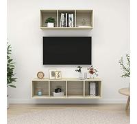 Iiaky Juego de Muebles de salón 2 pzas Mueble Comedor Muebles TV Mueble Television Muebles TV Salon Madera ingeniería Roble Sonoma