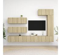 Iiaky Juego de Muebles de salón 7 Piezas Mueble Comedor Muebles TV Mueble Television Muebles TV Salon Roble Sonoma