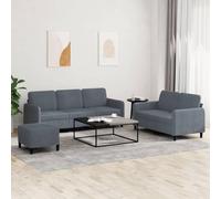 Iiaky Juego de sofás 3 Piezas sofás de salón Muebles para Salon Terciopelo Gris Oscuro