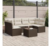 Iiaky Juego de sofás de jardín 7 Piezas con Cojines Outdoor Furniture Sofa Exterior terraza Sofa Jardin Muebles Jardin Exterior ratán PE marrón // 3217403