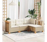 Iiaky Juego de sofás jardín con Cojines Outdoor Furniture Sofa Exterior terraza Sofa Jardin Muebles Jardin Exterior 4 pzas ratán sintético Beige // 3261781