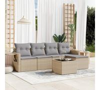 Iiaky Juego de sofás jardín con Cojines Outdoor Furniture Sofa Exterior terraza Sofa Jardin Muebles Jardin Exterior 6 pzas ratán sintético Beige // 3252436