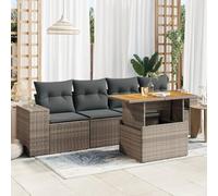 Iiaky Juego de sofás jardín con Cojines Outdoor Furniture Sofa Exterior terraza Sofa Jardin Muebles Jardin Exterior 5 pzas ratán sintético Gris // 3327322
