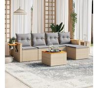 Iiaky Juego de sofás jardín con Cojines Outdoor Furniture Sofa Exterior terraza Sofa Jardin Muebles Jardin Exterior 6 pzas ratán sintético Beige // 3259168
