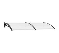 Iiaky Marquesina para Puerta PC Negro y Transparente 240x80 cm Marquesina De Policarbonato para Puerta De Entrada