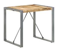 Iiaky Mesa de Comedor Madera de Mango Rugosa 80x80x75 cm Mesa Comedor mesas de Cocina Mesa de Salon mesas de Comedor