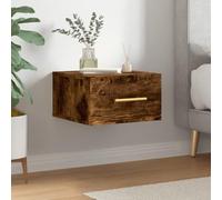 Iiaky Mesita de Noche de Pared Mesa de Noche Dormitorio mesitas Noche mesita Noche Flotante Color Roble Ahumado 35x35x20 cm
