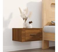 Iiaky Mesita de Noche de Pared mesillas de Noche de Pared mesitas de Noche Dormitorio Color Roble marrón 50x36x25 cm