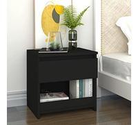 Iiaky Mesita de Noche mesitas de Noche Dormitorio mesitas de Noche Madera Muebles auxiliares de Madera contrachapada Negro 40x30x39 cm