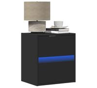 Iiaky Mesitas de Noche de Pared con Luces LED 2 Unidades mesillas de Noche mesita Flotante Dormitorio Mesa de Noche Negro // 3307964