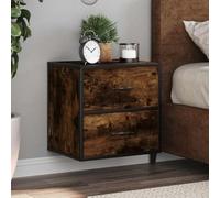 Iiaky Mesitas de Noche Pared 2 uds mesillas de Noche mesita Flotante Dormitorio Mesa de Noche Color Roble Ahumado 40x31x39,5 cm // 848729
