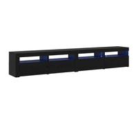 Iiaky Mueble de TV de 240 cm, Mueble de TV con iluminación LED Armario Bajo Aparador TV Salón, Mueble TV Salon, Diseño Moderno, Elegante, Muebles de salón -Roble negro-240 cm