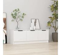 Iiaky Mueble de TV Madera contrachapada Mueble TV Mesa TV Salon Muebles de Salon Blanco 102x35x36,5 cm