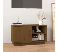 Iiaky Mueble de TV Madera Mueble Television Salon Muebles de TV Mesa TV Salon Maciza de Pino marrón 70x34x40 cm