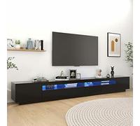 Iiaky Mueble para TV con Luces LED Negro 300x35x40 cm Mesa TV Salon Muebles Rusticos