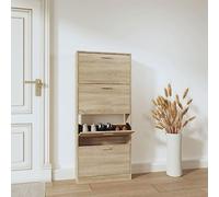 Iiaky Mueble Zapatero Madera Zapatero de Madera Armario Zapatero Mueble Zapatero recibidor contrachapada Color Roble 59x17x150 cm