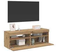 Iiaky Muebles TV con Luces LED 2 uds Muebles de Salon Mueble Television Muebles de Salon TV Mesa de TV para Salon Madera ingeniería Roble Artisan