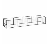 Iiaky Perrera acero 4 m² negra Caseta Perros Exterior Casa para Perros