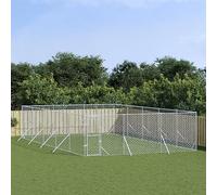Iiaky Perrera de Exterior acero galvanizado Plateado 6x10x2 m Parque para Perros