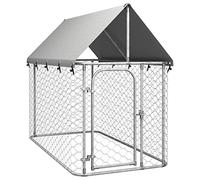 Iiaky Perrera de Exterior con tejado Perreras Exteriores Jaula Perros Jaula De Perro 200x100x150 cm