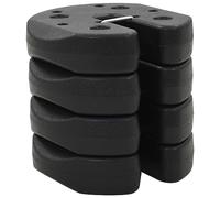 Iiaky Placas de Peso para cenador 4 uds hormigón Negro 220x50 mm Hormigón Pesas para Pies Paragüero Carpa de Fiesta Portapesas