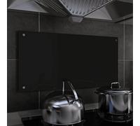 Iiaky Protección Salpicaduras Cocina Vidrio Templado Negro 80x40 cm Antisalpicaduras Cocina Salpicadero Cocina