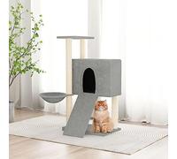 Iiaky Rascador para Gatos con Postes rascador de Gatos arbol rascador para Gatos Poste rascador para Gatos de sisal Gris Claro 96 cm