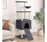 Iiaky Rascador para Gatos con Postes rascador de Gatos arbol rascador para Gatos Poste rascador para Gatos de sisal Gris Oscuro 153 cm - 172117