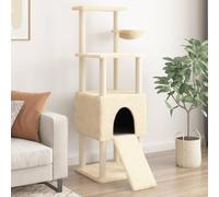 Iiaky Rascador para Gatos con Postes rascador de Gatos arbol rascador para Gatos Poste rascador para Gatos de sisal Crema 153 cm - 172115