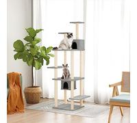 Iiaky Rascador para Gatos con Postes rascador de Gatos arbol rascador para Gatos Poste rascador para Gatos de sisal Gris Claro 176 cm