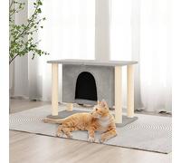 Iiaky Rascador para Gatos con Postes rascador de Gatos arbol rascador para Gatos Poste rascador para Gatos de sisal Gris Claro 190 cm