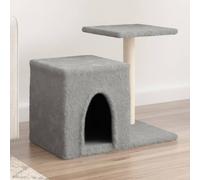 Iiaky Rascador para Gatos con Postes rascador de Gatos arbol rascador para Gatos Poste rascador para Gatos de sisal Gris Claro 50,5 cm