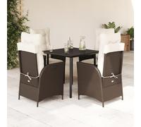 Iiaky Set Comedor de jardín 5 Piezas y Cojines Mesa y sillas terraza Exterior Muebles Jardin Exterior Muebles de Jardin ratán sintético marrón // 3213205