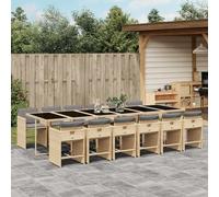 Iiaky Set Comedor de jardín con Cojines Mesa y sillas terraza Exterior Muebles Jardin Exterior Muebles de Jardin 13 pzas ratán sintético Beige // 3277895