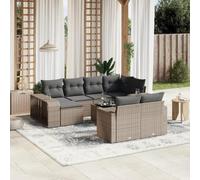 Iiaky Set de sofás de jardín 11 pzas y Cojines Muebles terraza Sofa Sofa Jardin Exterior Conjunto Jardin Exterior ratán sintético Gris // 3228910