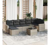 Iiaky Set de sofás de jardín 8 pzas y Cojines Sofa Exterior terraza Conjunto Jardin Exterior Sofa Jardin Exterior ratán sintético Gris // 3251629