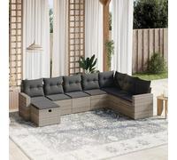 Iiaky Set de sofás de jardín 8 pzas y Cojines Sofa Exterior terraza Conjunto Jardin Exterior Sofa Jardin Exterior ratán sintético Gris // 3263588