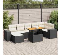 Iiaky Set de sofás de jardín y Cojines Sofa Exterior terraza Conjunto Jardin Exterior Sofa Jardin Exterior 8 Piezas ratán sintético Negro // 3327402