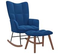 Iiaky Silla Mecedora con reposapiés Terciopelo Azul Lactancia Sillones para El SalóN Salon Sillon Balancin