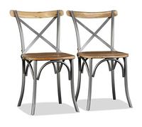 Iiaky Sillas de Comedor 2 Unidades Madera Maciza de Mango Conjunto Mesa Y Sillas Comedor