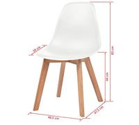 Iiaky Sillas de Comedor 6 Unidades plástico Blanco Silla Dormitorio Sillas Nordicas Pack 6