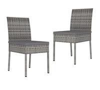 Iiaky Sillas de Comedor de jardín 2 Unidades sillas Jardin Exterior sillas de terraza Exterior sillas ratán sintético Gris // 315108