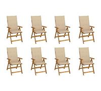 Iiaky Sillas de jardín Plegables y Cojines Silla Plegable Camping sillas Jardin Exterior sillas Plegables Jardin 8 uds Madera Maciza Acacia // 3075057