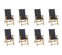 Iiaky Sillas de jardín Plegables y Cojines Silla Plegable Camping sillas Jardin Exterior sillas Plegables Jardin 8 uds Madera Maciza Acacia // 3075054