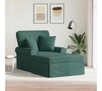 Iiaky Sillón reclinable con cojín Sillón de Relax Acolchado Cómodo Sillón de Lectura Sillón de salón de Tela-Verde Oscuro-Tela