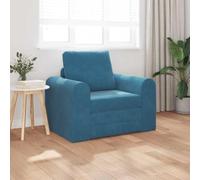Iiaky Sofá Cama 1 plazas Sofá 1 Plazas Sofas de Salon 1 plazas Sistema Apertura de Libro o Clic-clac,Tapizado en Terciopelo -Azul-98 cm